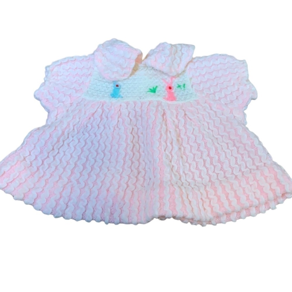 Vintage Little Lamb baby sweater dress Made in Japan 12 Months